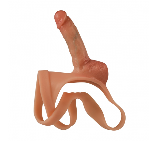 Реалистичный страпон на стрингах с эффектом натуральной кожи VSCN Versatile Extreme Realistic Dildo Pants, 17 см