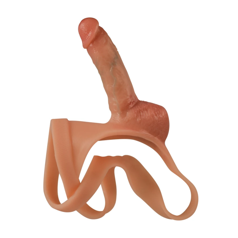 Реалистичный страпон на стрингах с эффектом натуральной кожи VSCN Versatile Extreme Realistic Dildo Pants, 17 см