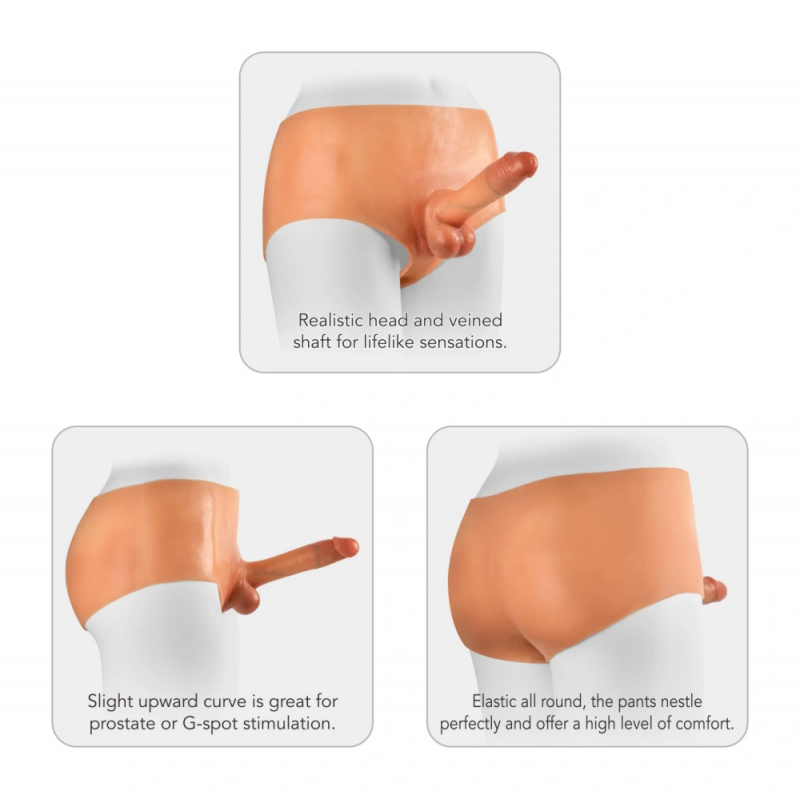 Реалистичный страпон на трусиках с эффектом натуральной кожи VSCN Versatile Extreme Realistic Dildo Pants, 18 см