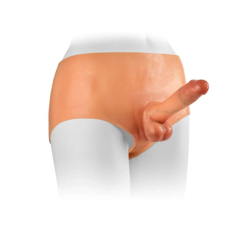 Реалистичный фаллопротез на трусиках с эффектом натуральной кожи VSCN Versatile Pants with Hollow Realistic Dildo, 18 см