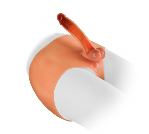 Реалистичный фаллопротез на трусиках с эффектом натуральной кожи VSCN Versatile Pants with Hollow Realistic Dildo, 18 см