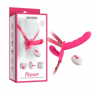 Двойной вибро-страпон с пультом ДУ VSCN Pleasure Luxury Double Duty Remote Control Rocking Strap-on Dildo, 16 см