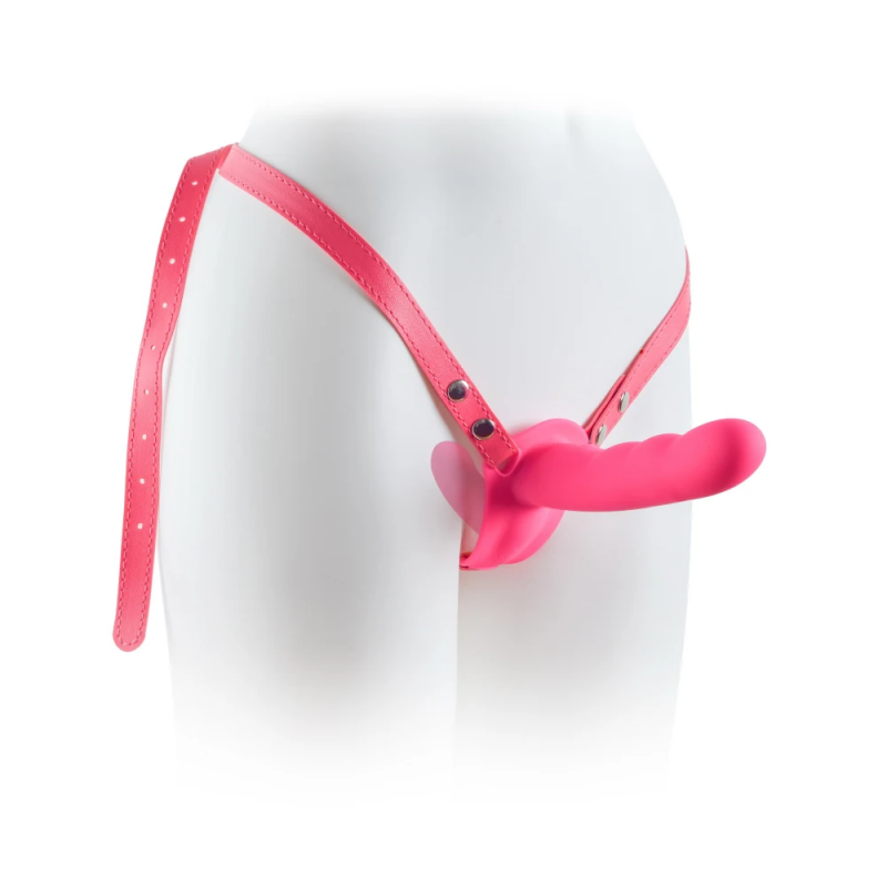 Двойной вибро-страпон с пультом ДУ VSCN Pleasure Luxury Double Duty Remote Control Rocking Strap-on Dildo, 16 см