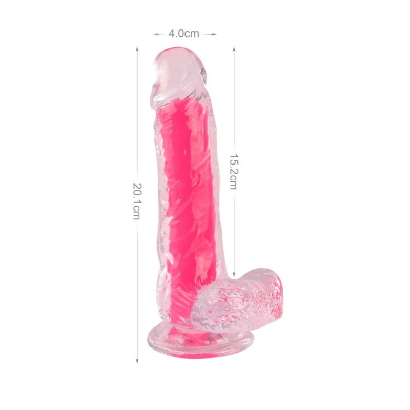 Реалистичный фаллоимитатор светящийся в темноте Mr. Rude 7.9”Glow-in-the-Dark Dong Pink, 20,1 см
