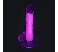 Реалистичный фаллоимитатор светящийся в темноте Mr. Rude 7.9”Glow-in-the-Dark Dong Pink, 20,1 см