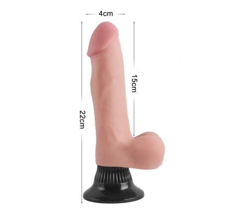 Реалистичный вибратор ультрамягкий 8.6” Extreme Soft Dual Layer Realistic Dildo Vibrator, 22 см