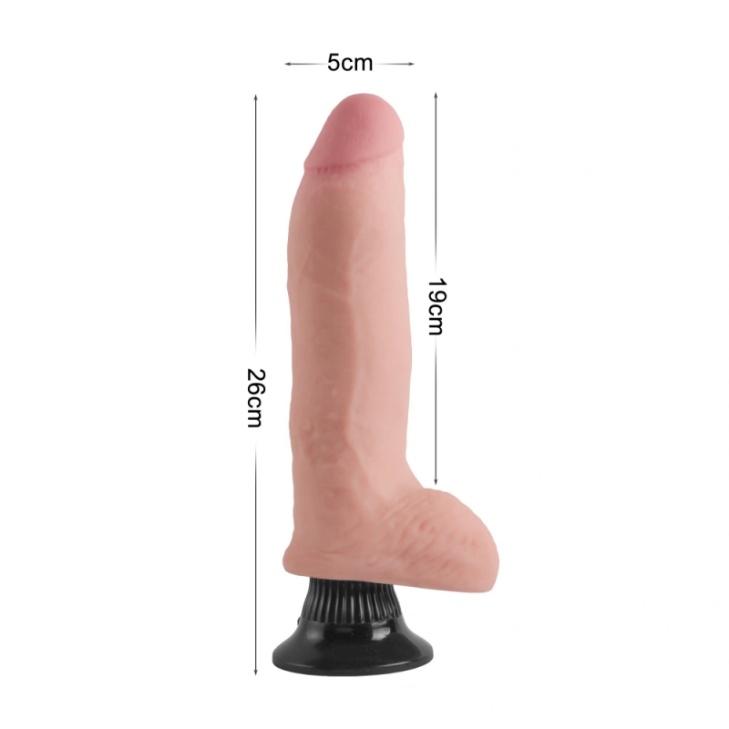 Реалистичный вибратор ультрамягкий 10.2” Extreme Soft Dual Layer Realistic Dildo Vibrator, 26 см