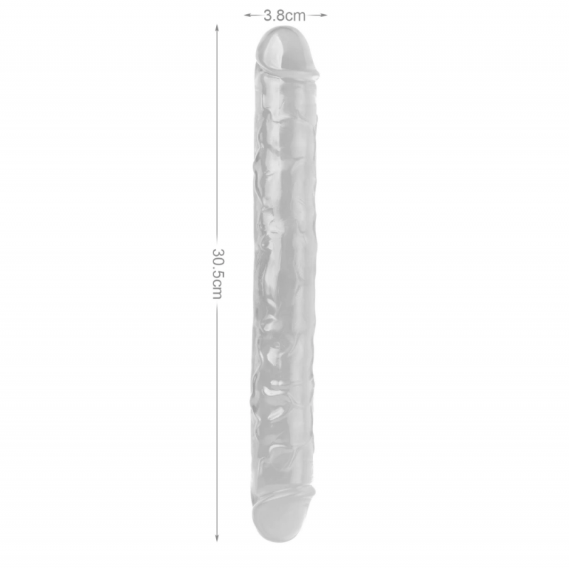 Двухсторонний фаллоимитатор прозрачный VSCN 8.5 " Mr. Rude -Crystal Jellies Realistic Dildo Clear, 30,5 см