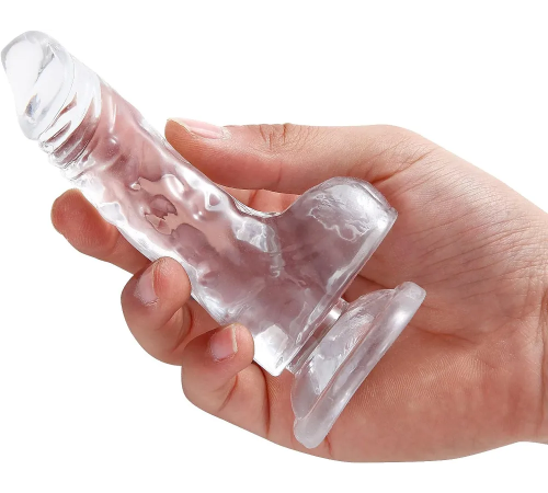 Реалистичный фаллоимитатор прозрачный VSCN 5.3" Mr. Rude -Crystal Jellies Realistic Dildo Clear, 13,5 см