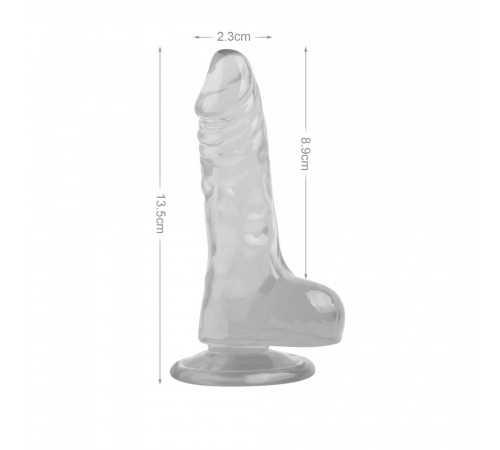 Реалистичный фаллоимитатор прозрачный VSCN 5.3" Mr. Rude -Crystal Jellies Realistic Dildo Clear, 13,5 см