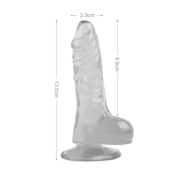 Реалистичный фаллоимитатор прозрачный VSCN 5.3" Mr. Rude -Crystal Jellies Realistic Dildo Clear, 13,5 см