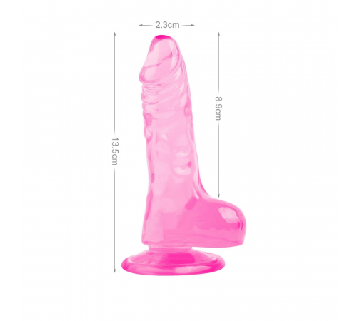 Реалистичный фаллоимитатор розовый VSCN 5.3" Mr. Rude -Crystal Jellies Realistic Dildo Pink, 13,5 см