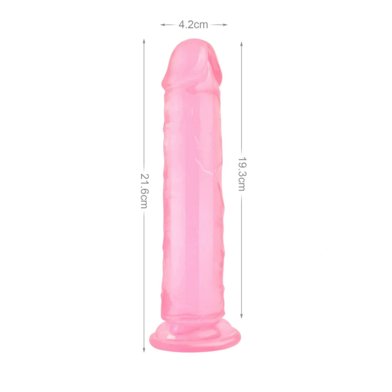 Реалистичный фаллоимитатор розовый VSCN 8.5 " Mr. Rude -Crystal Jellies Realistic Dildo Pink, 21,6 см