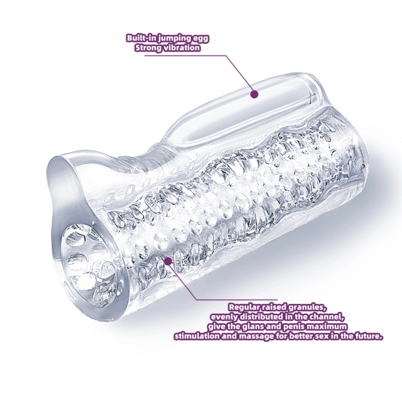Прозрачный мастурбатор с вибрацией VSCN Ice Girl Textured Sensation Stroker