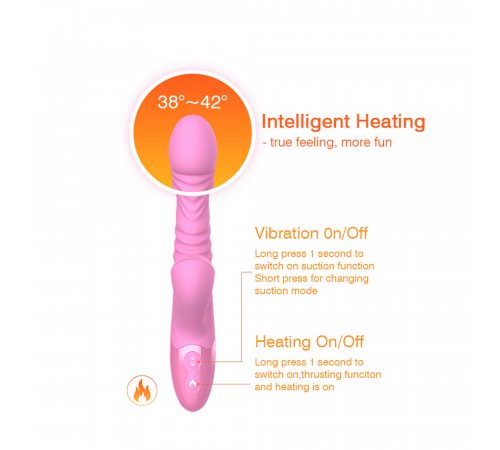 Вибратор с вакуумной стимуляцией и подогревом Sucking Rabbit Vibrator