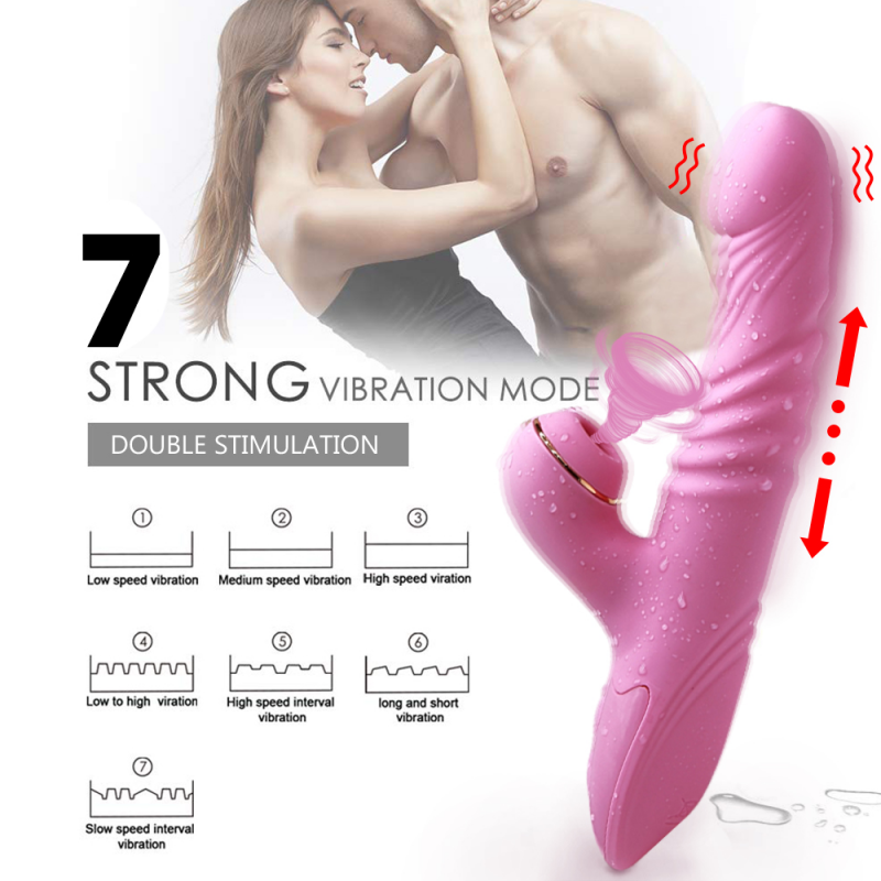 Вибратор с вакуумной стимуляцией и подогревом Sucking Rabbit Vibrator