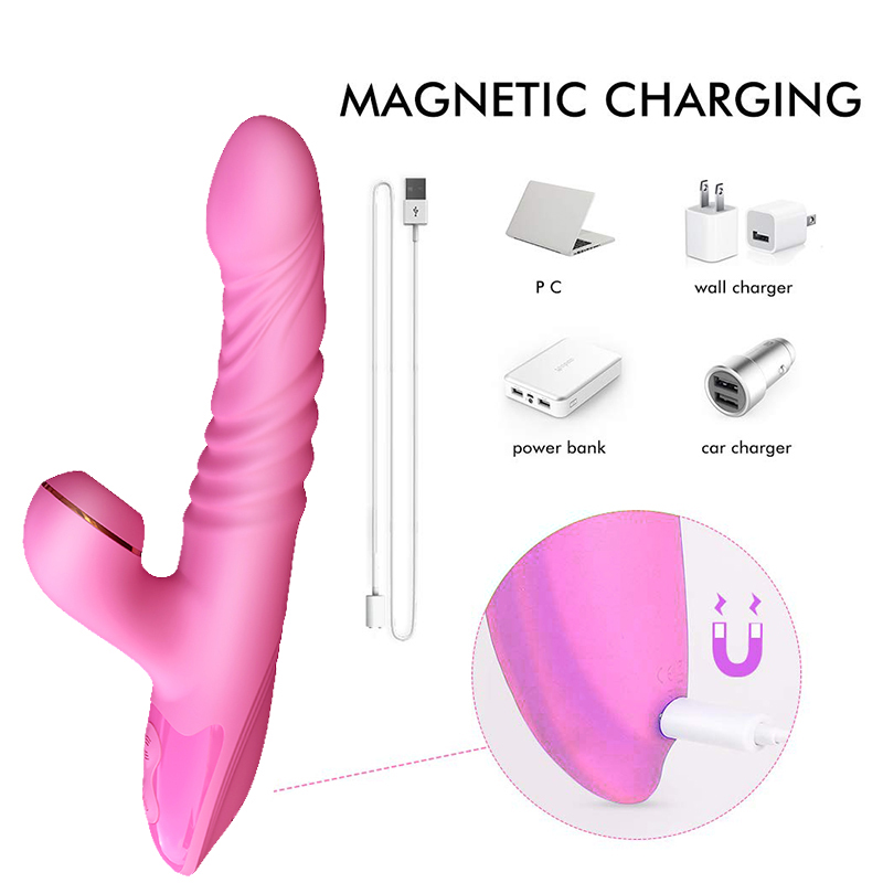 Вибратор с вакуумной стимуляцией и подогревом Sucking Rabbit Vibrator