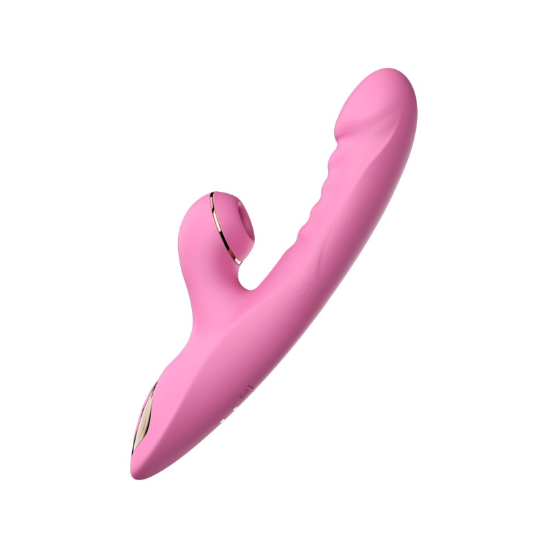 Вибратор с вакуумной стимуляцией и подогревом Sucking Rabbit Vibrator Pink