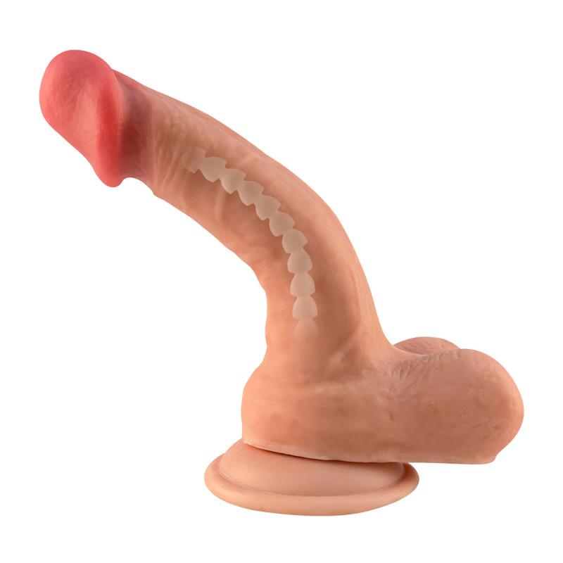 Реалистичный фаллоимитатор с подвижной кожей гибкий Ultra Realistic Dildo, 19 см