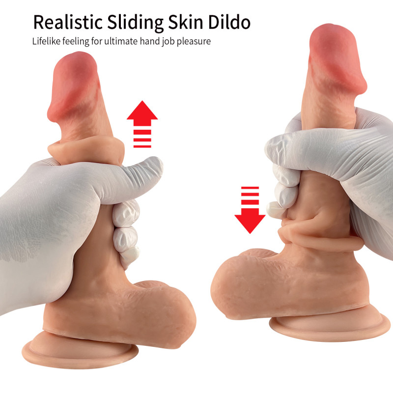 Реалистичный фаллоимитатор с подвижной кожей гибкий Ultra Realistic Dildo, 19 см