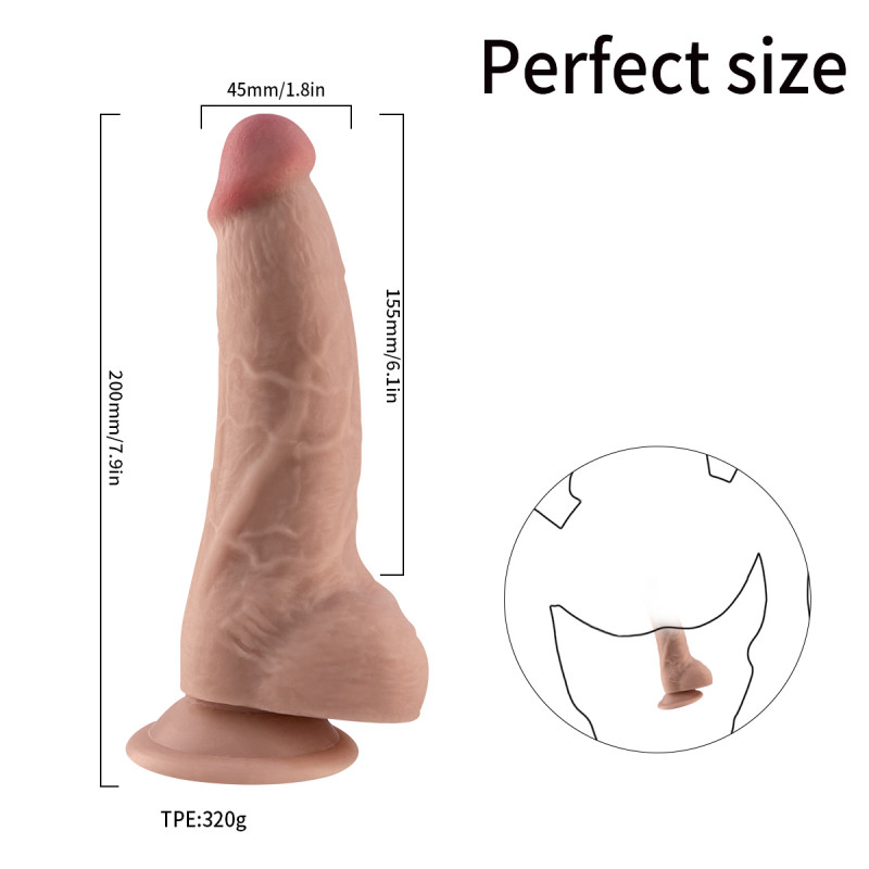Реалистичный фаллоимитатор с подвижной кожей гибкий Ultra Realistic Dildo, 20 см
