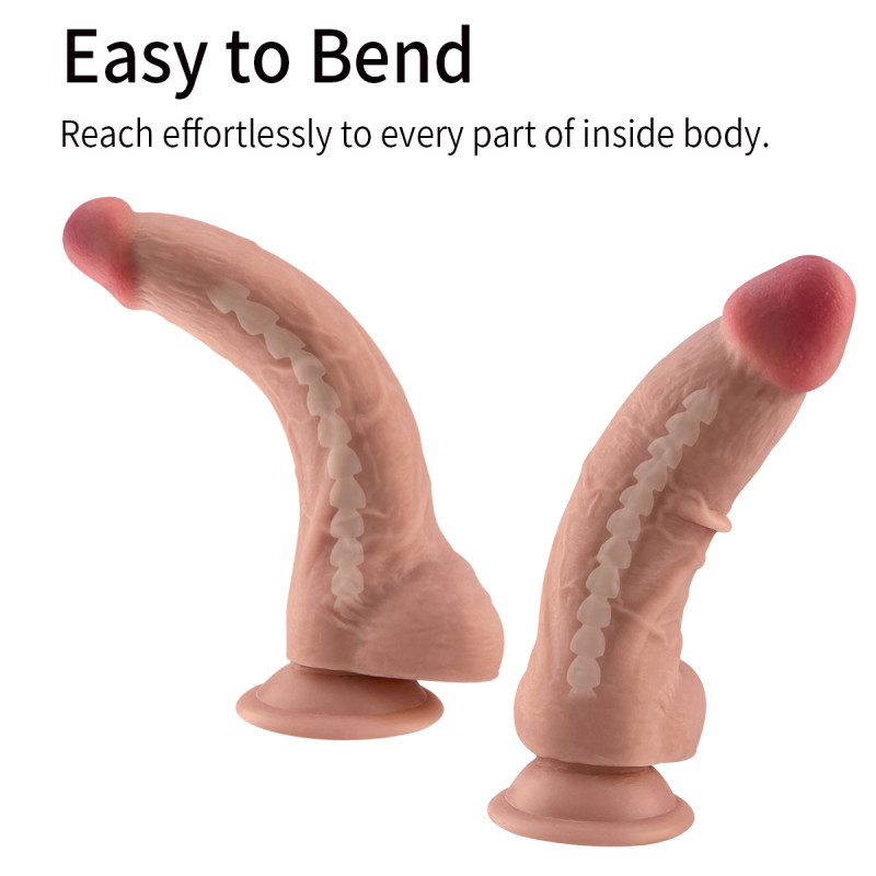 Реалистичный фаллоимитатор с подвижной кожей гибкий Ultra Realistic Dildo, 20 см