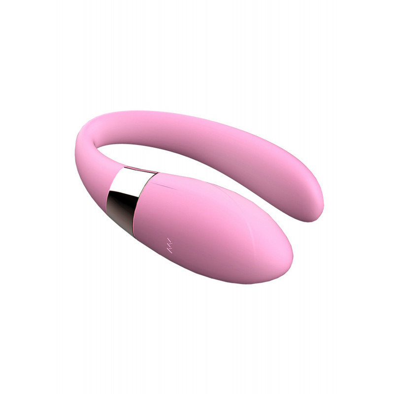 Вибратор для пар с ДУ V-Vibe Pink USB 7 Function / Remote Control