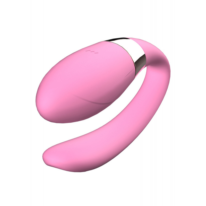 Вибратор для пар с ДУ V-Vibe Pink USB 7 Function / Remote Control