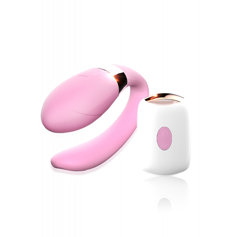 Вибратор для пар с ДУ V-Vibe Pink USB 7 Function / Remote Control