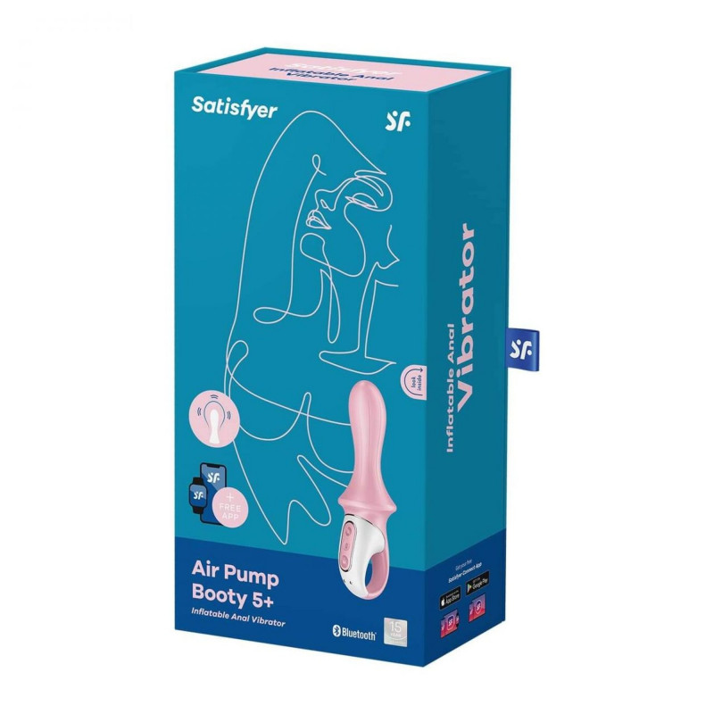 Анальный вибратор с расширением Satisfyer Air Pump Booty 5 Connect App red
