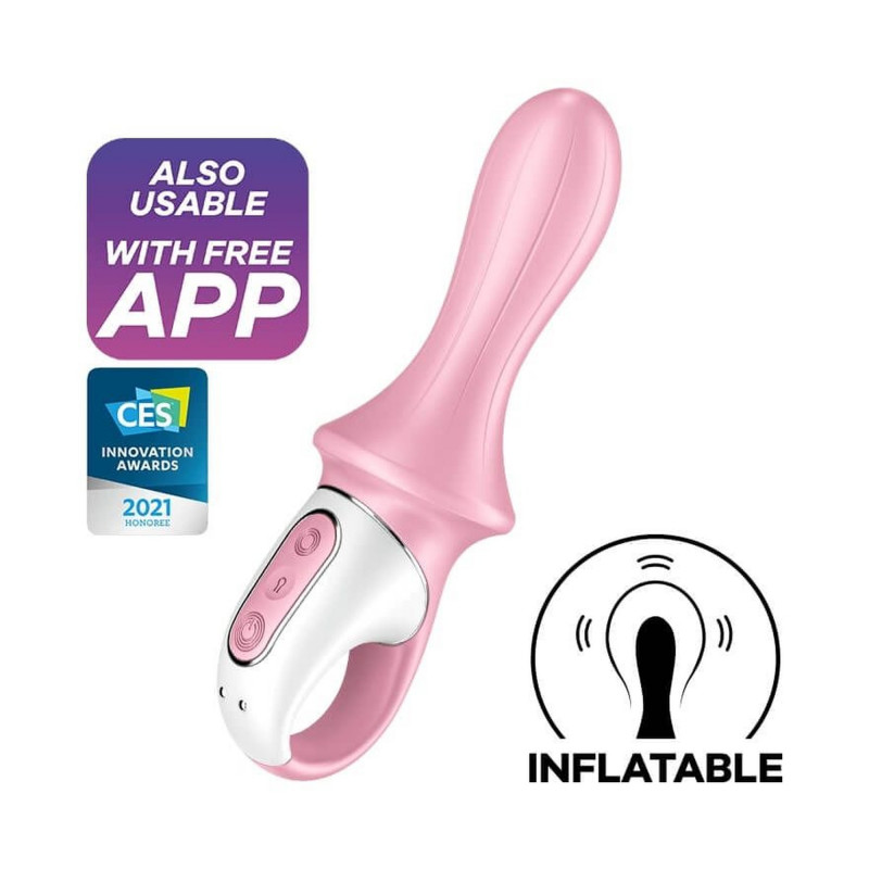 Анальный вибратор с расширением Satisfyer Air Pump Booty 5 Connect App red