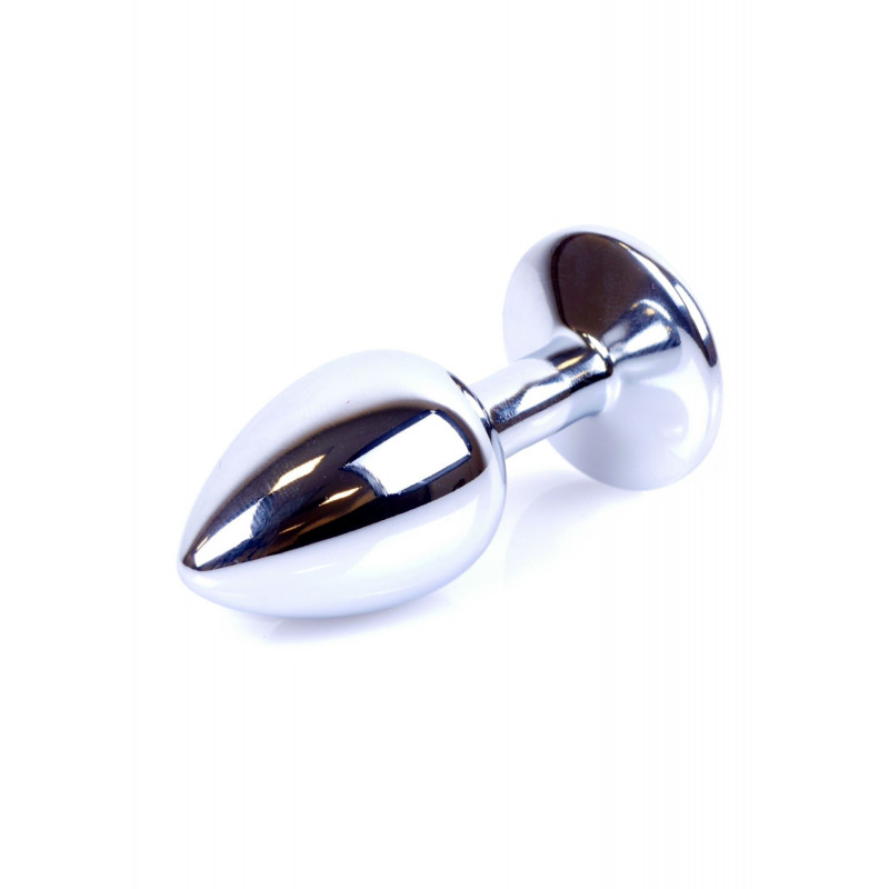 Анальная пробка металлическая размер S Jewellery Silver PLUG - Red