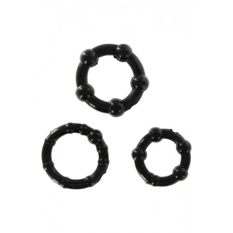 Набор эрекционных колец Stay Hard - Three Rings Black