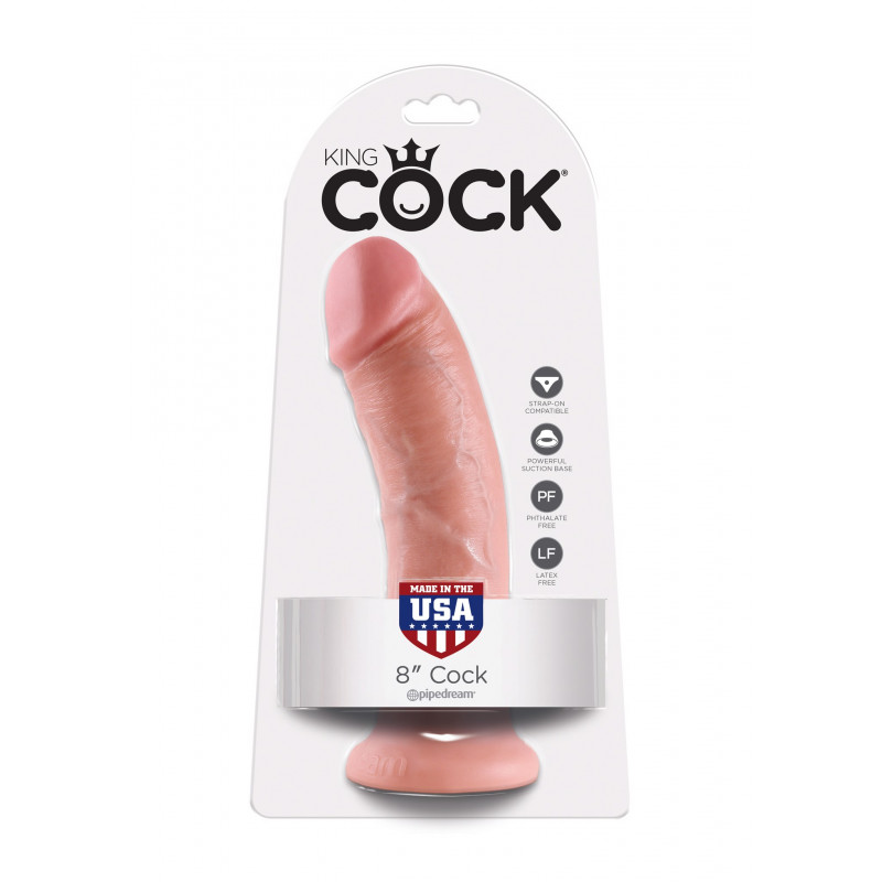 Реалистичный фаллоимитатор на присоске Pipedream King Cock - 8' Cock light skin, 21 см