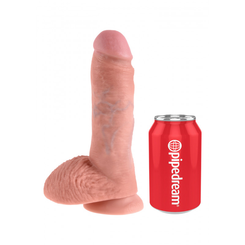 Реалистичный фаллоимитатор на присоске Cock 8 Inch With Balls Light skin tone, 21 см