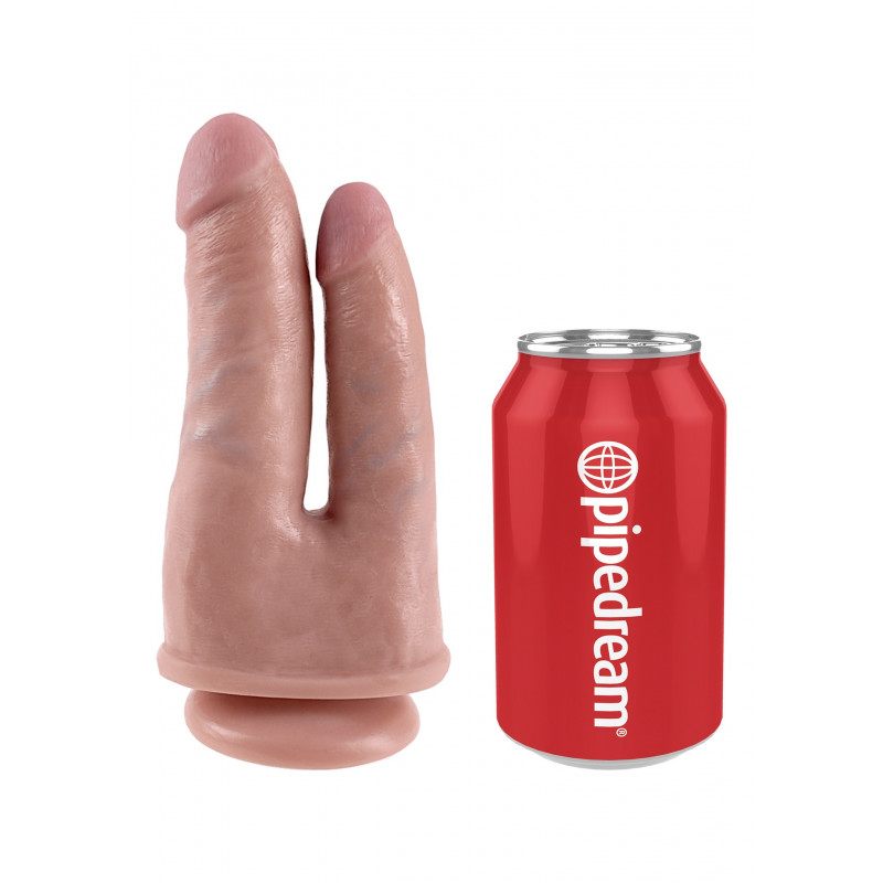 Двойной реалистичный фаллоимитатор на присоске Cock Double Penetrator Light skin tone