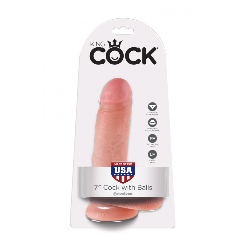 Реалистичный фаллоимитатор на присоске Pipedream King Cock - 7' Cock with Balls, 19,4 см