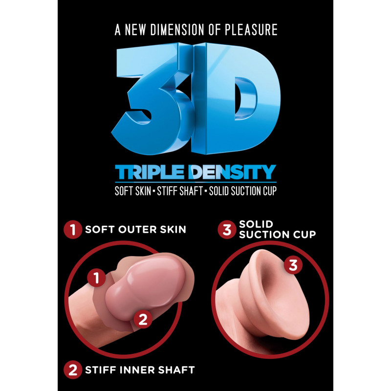 Реалистичный фаллоимитатор на присоске Pipedream King Cock Plus - 7.5' Triple Density Cock with Balls, 21,6 см