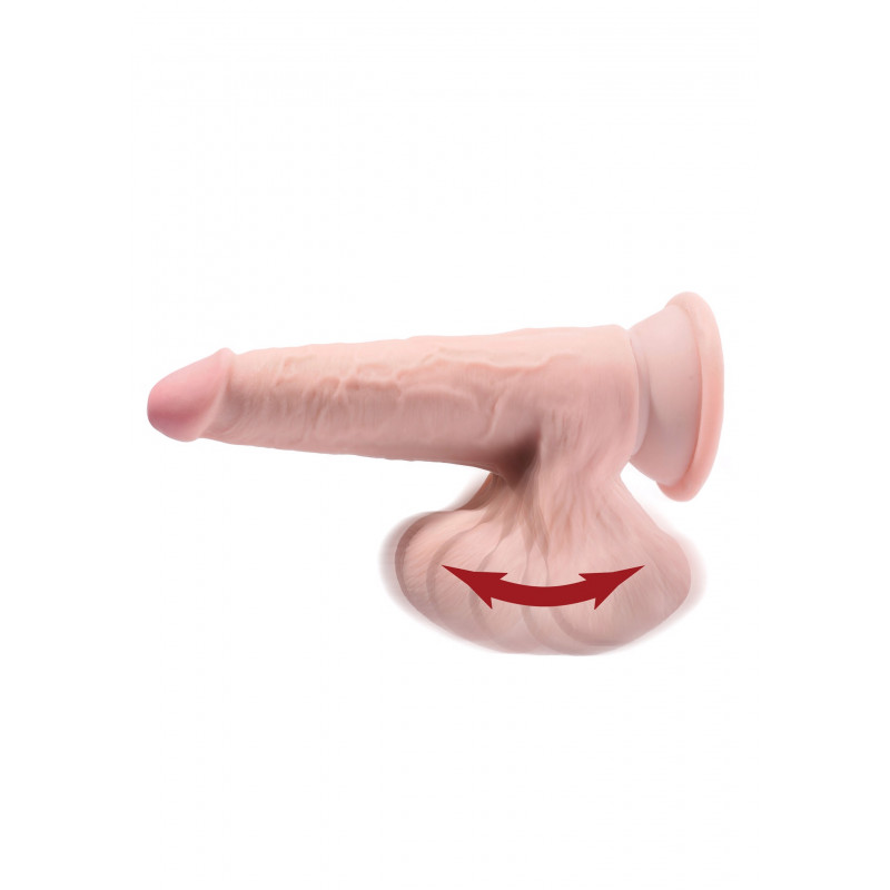 Реалистичный фаллоимитатор на присоске с подвижной мошонкой Pipe Dream 3D Cock Swinging Balls Light skin ton, 21,5 см