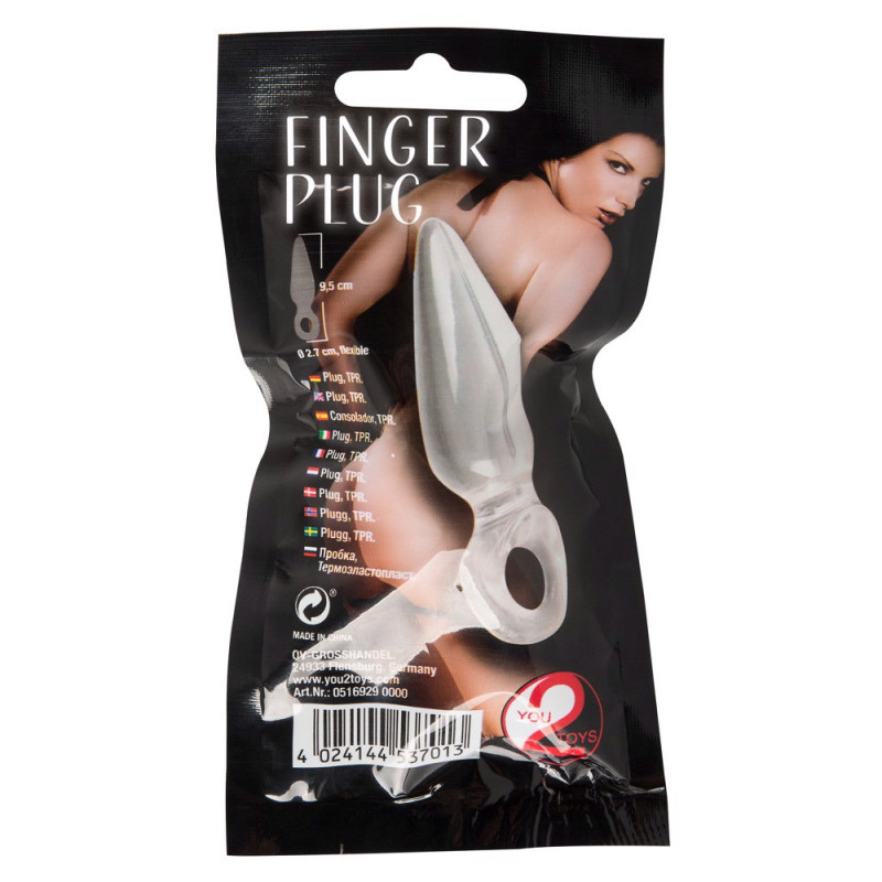 Анальная пробка "Мизинец" Finger Plug, прозрачный