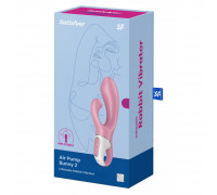 Вибратор с подкачкой Satisfyer Air Pump Bunny 2 light red