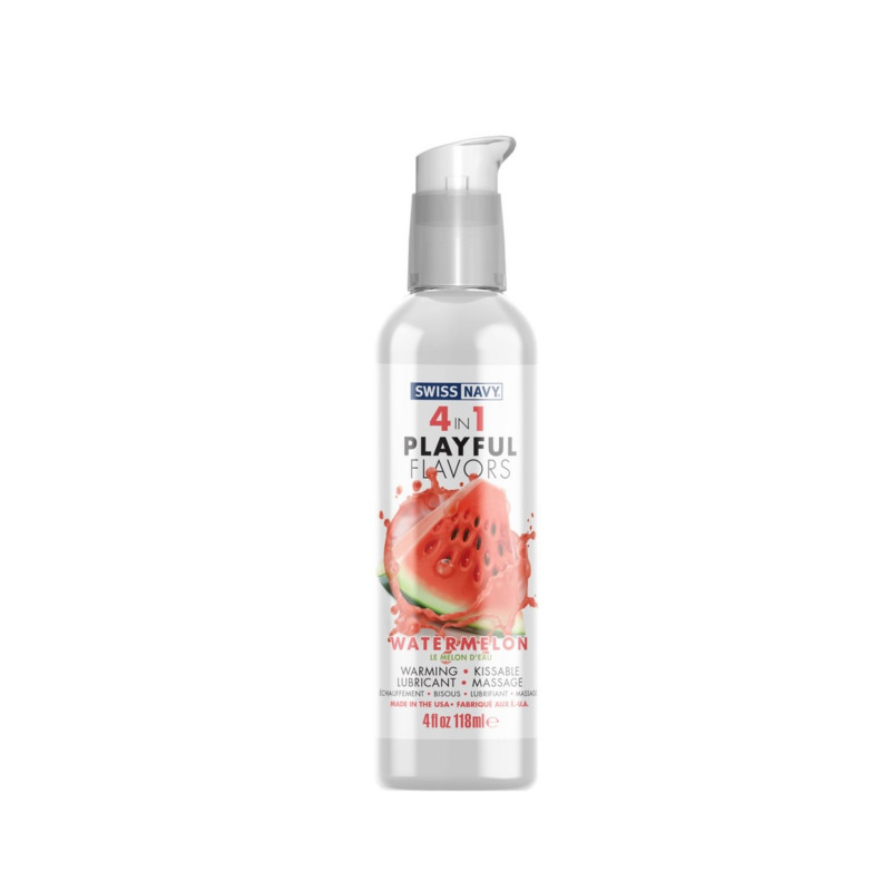 Лубрикант на водной основе со вкусом арбуза Swiss Navy 4 in 1 Lubricant with Watermelon Flavor - 4 fl oz / 118 мл