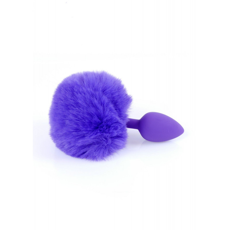 Анальная пробка силиконовая заячий хвостик Bunny Tail Purple