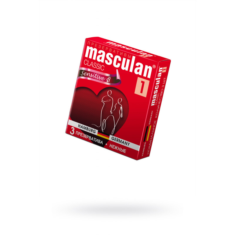 Презервативы Masculan, classic 1, нежные, 18,5 см, 5,3 см, 3 шт.