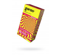 Презервативы Ganzo, extase, латекс, точечные, ребристые, анатомичные, 18 см, 5,2 см, 12 шт.